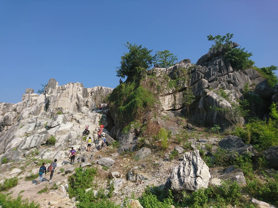 white rock formation of Mt. Secret