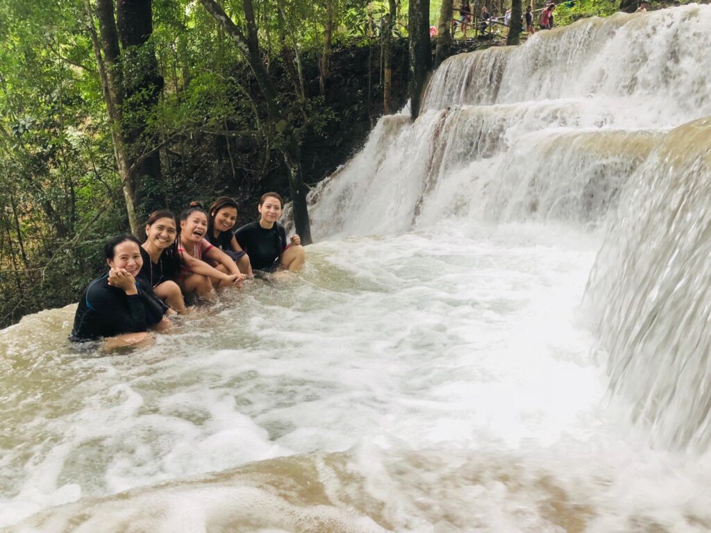 refreshing at Kaparkan Falls
