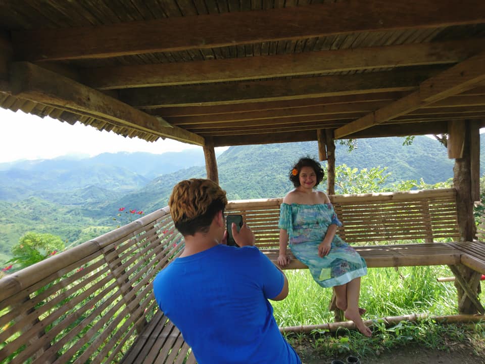 taking pictures at the nipa hut