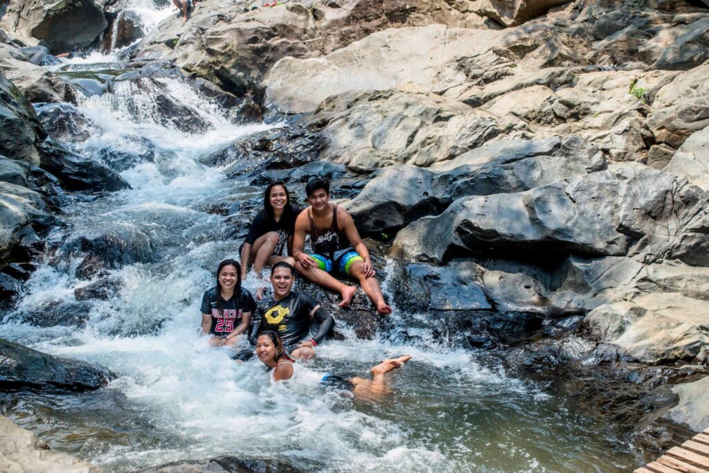 swimming and group picture