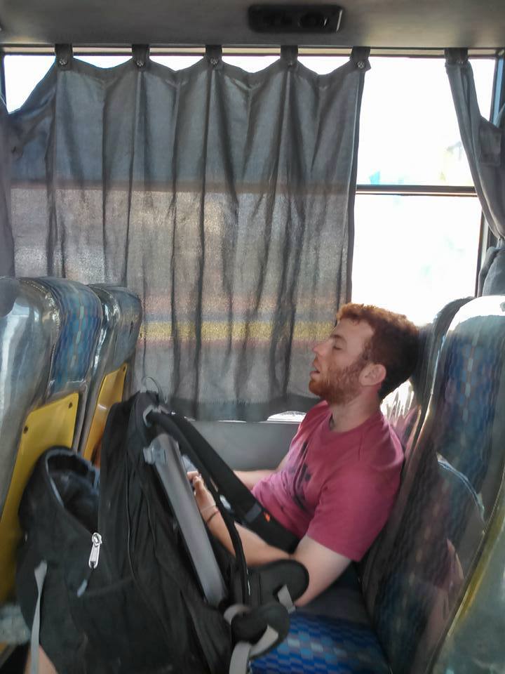 sleeping inside the bus