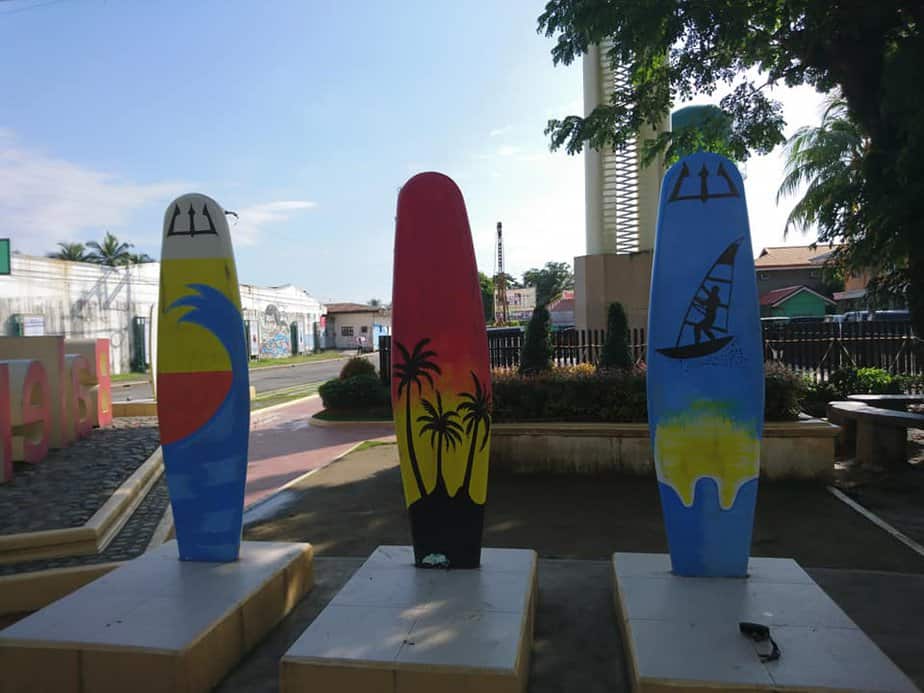 surfing board at Baler
