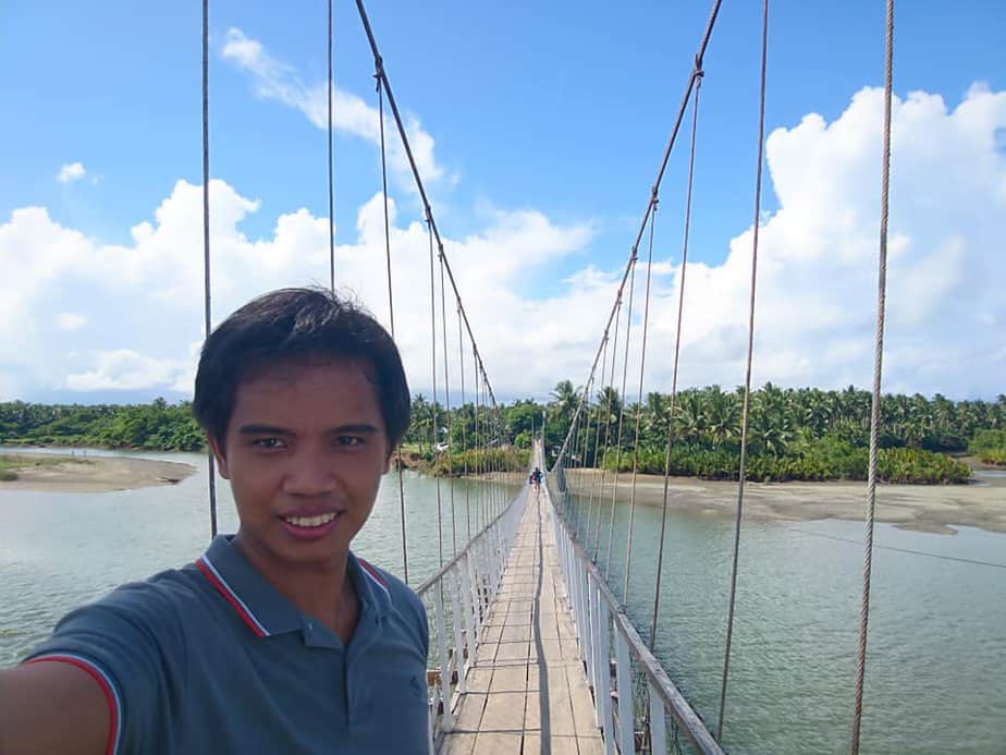 selfie at the Baler Hanging Bridge