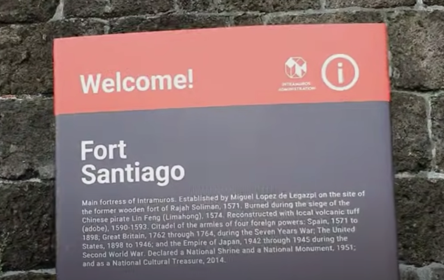 Fort Santiago commemorative plaque