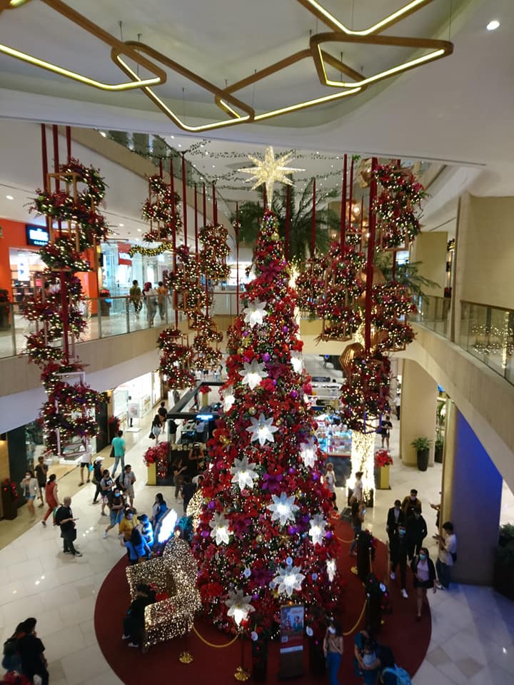 decorated Christmas tree inside the mall