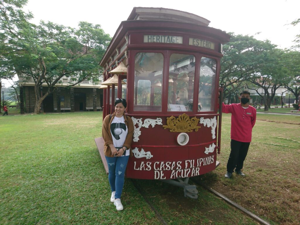 picture taking at tramvia inside Las Casas Filipinas de Acuzar