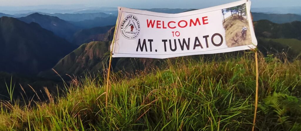 the summit signage of Mt. Tuwato
