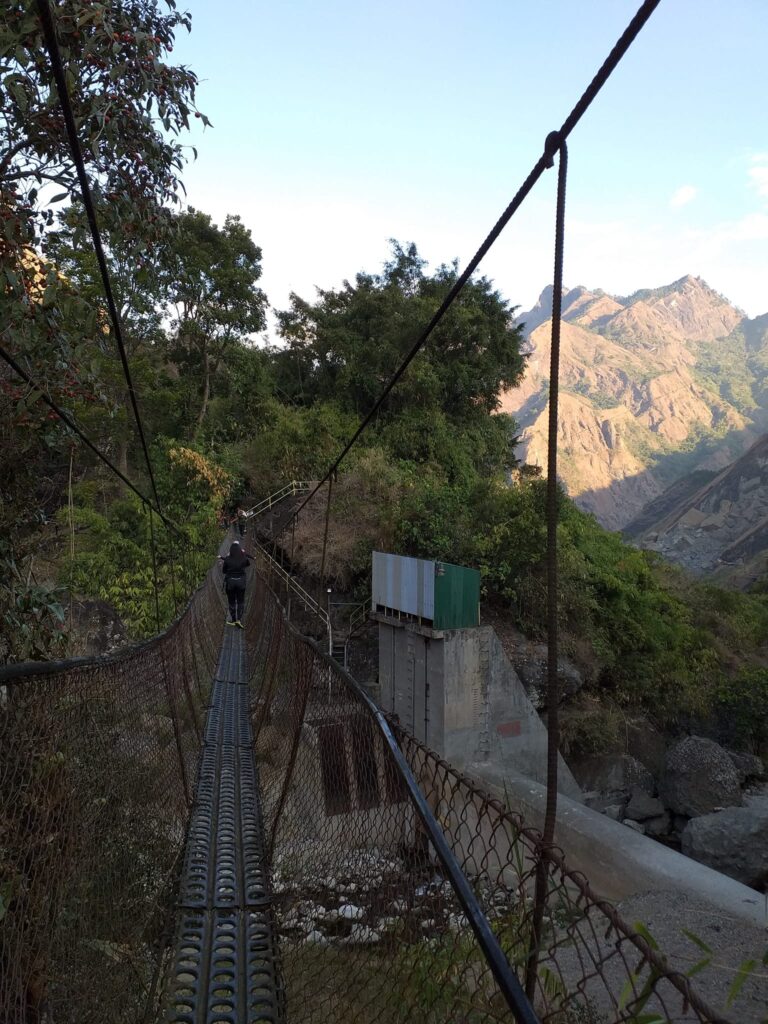 the hanging bridge at Mt. Kabunian