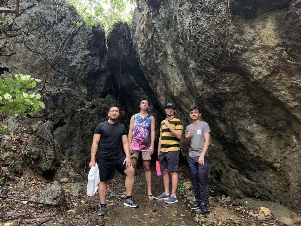 group picture at the rock formation