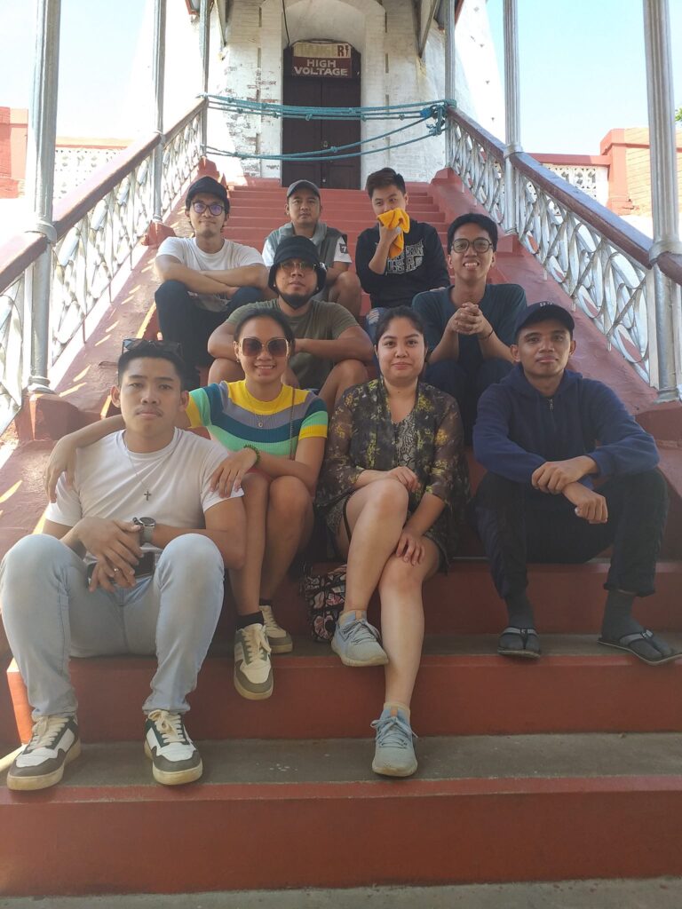 group picture inside the Cape Bojeador Lighthouse