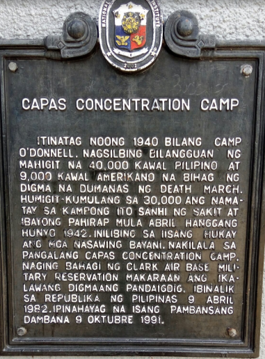 historical marker of Capas National Shrine