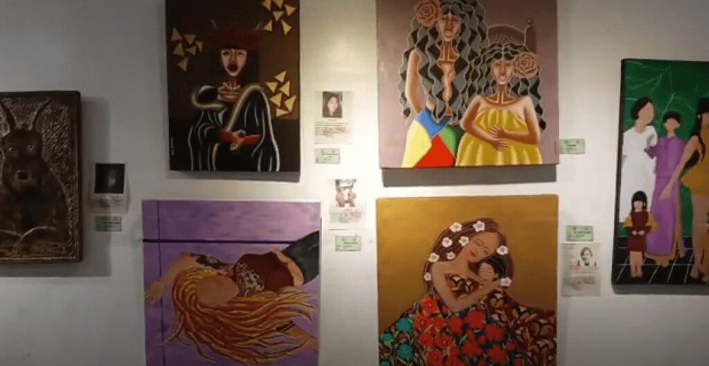 paintings inside the Village Gallery