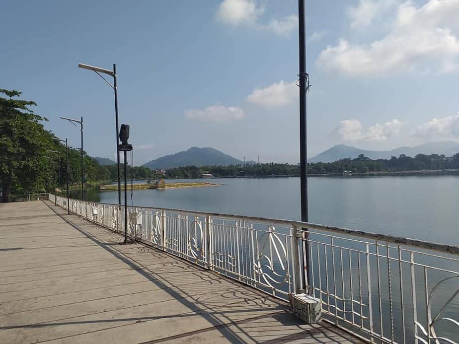 the view at Sampaloc Lake Boardwalk