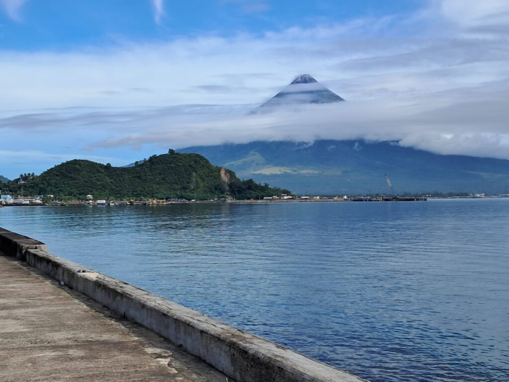 view of Mayon Volcano from Legazpi Boulevard