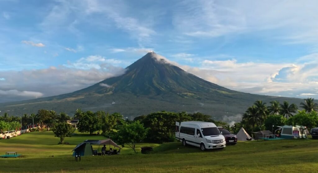view of the Mayon Volcano in Quituinan Ranch