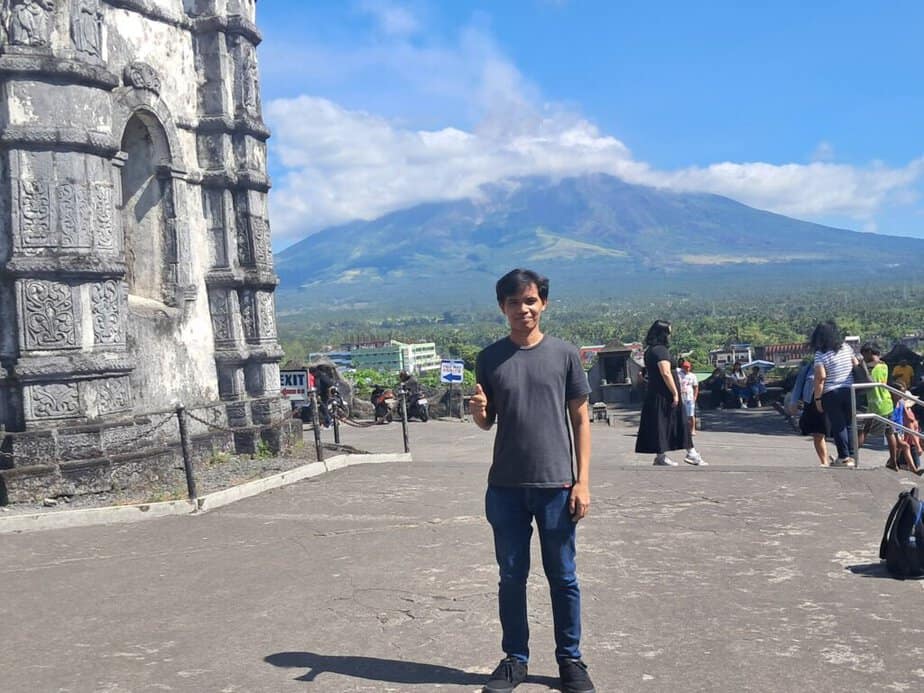 solo picture just outside of Daraga Church