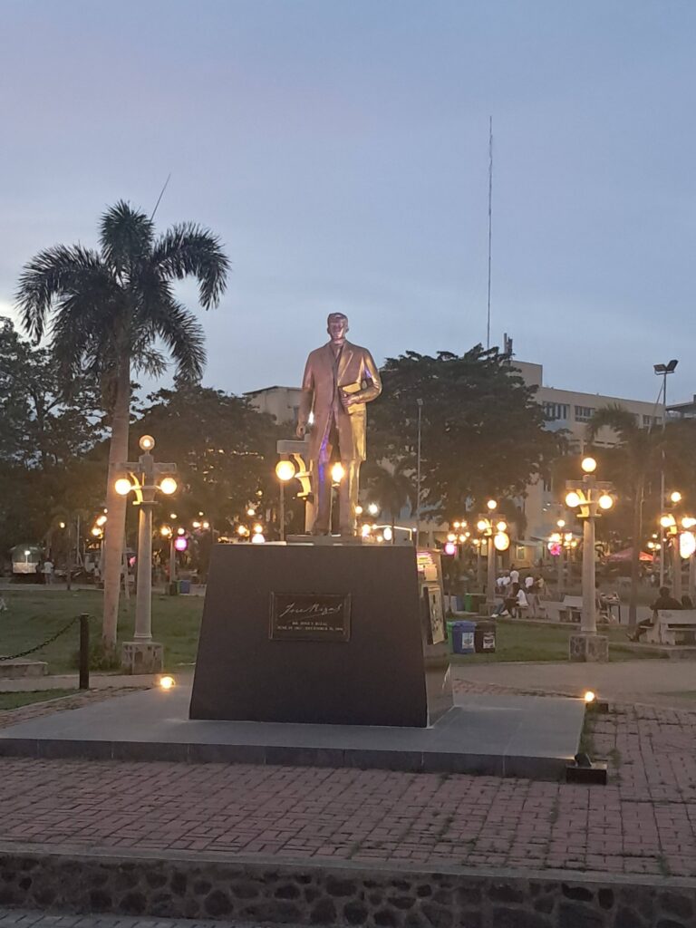 statue of Dr. Jose Rizal in Rizal Boulevard